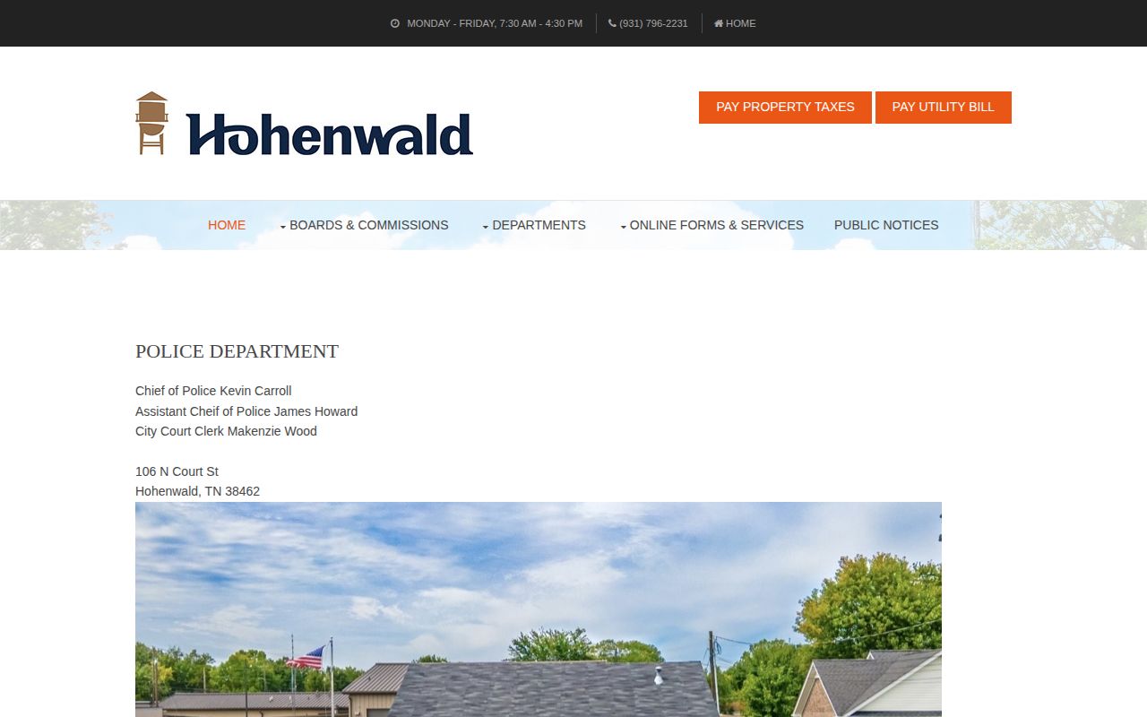 Hohenwald Police recent arrest contact